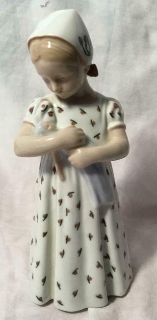 Vintage B&g Bing Grondahl Mary Girl With Doll Porcelain Figurine Denmark 1721 Ep