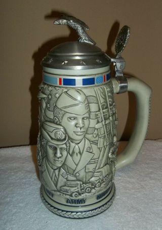 Avon 1990 Vintage Beer Mug Stein Tribute To The American Armed Forces
