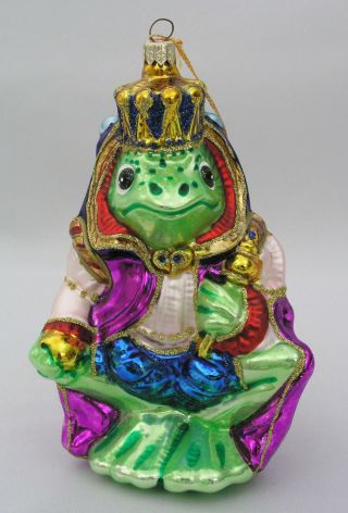 Kurt S.  Adler 6 1/2 " Frog Prince Polonaise Ornament Komozja Hand Crafted Poland