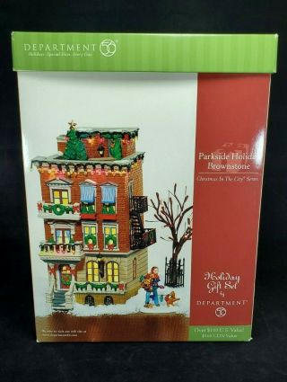 Dept 56 Christmas In The City Series Parkside Holiday Brownstone 56.  58937