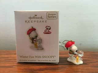 2010 Hallmark Keepsake Ornament Miniature Winter Fun Snoopy Peanuts 13th Series