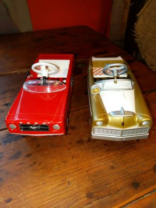 2 Hallmark Classic Kiddie Cars.  1956 Golden Eagle And 1964 1/2 Red Ford Mustang.