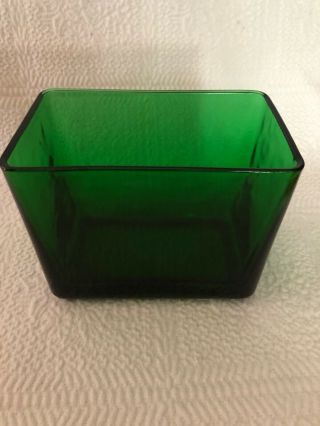 Vtg Napco Planter Vase Emerald Green Glass Rectangular 1164 Cleveland Ohio Usa