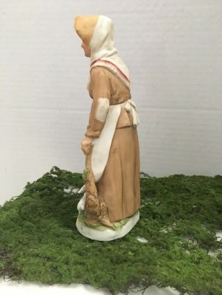 Homco Figurine Garden Lady Woman with Bunny and Basket 1409 Spring Easter 4