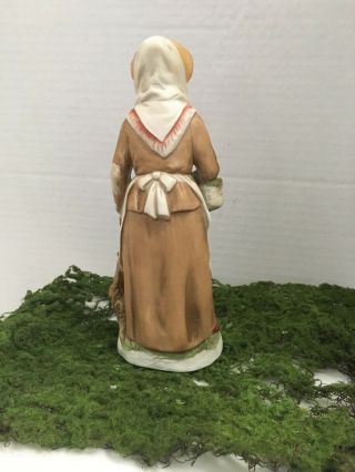 Homco Figurine Garden Lady Woman with Bunny and Basket 1409 Spring Easter 5