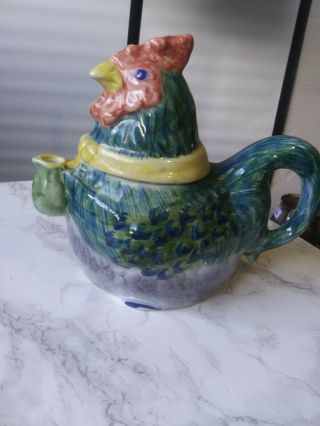 Chicken Hen Rooster Theme Ceramic Teapot Kitchen Decor Country Farm Animal