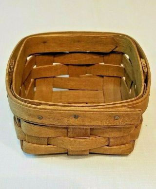 Longaberger Handwoven 5 " X 5 " Potpourri Basket Signed & Dated 1985 Made In Usa