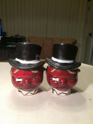 Vintage Anthropomorphic Heinz Ketchup Tomatoes Salt And Pepper Shakers