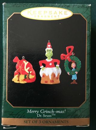 Hallmark 1999 Merry Grinch - Mas Dr.  Seuss Miniature Qxi4627