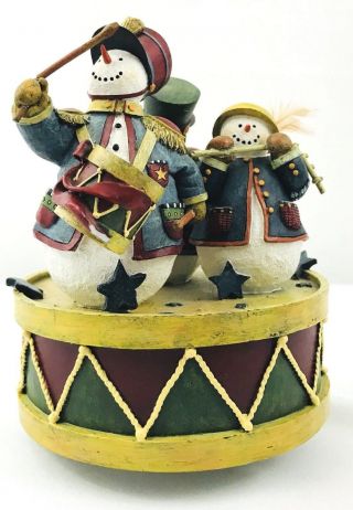 Lang And Wise Snowmen Star Spangled Parade ‘yankee Doodle’ Music Box Christmas