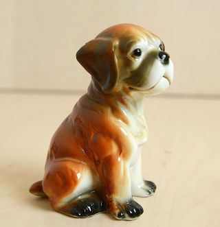 Boxer Vintage Miniature Mini Porcelain Puppies Dog Figurines,  Christmas Gift