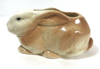 Vintage Shawnee Pottery Ceramic Brown Bunny Rabbit Planter Easter Decor 1940 