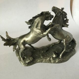 Wild Stallions Franklin Limited Edition Fine Pewter Horses 1977 2