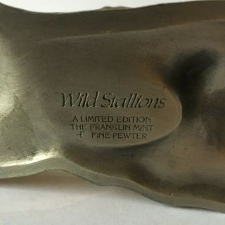 Wild Stallions Franklin Limited Edition Fine Pewter Horses 1977 5
