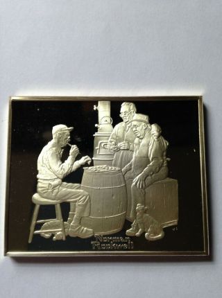 Norman Rockwell Fondest Memories 3 Oz.  925 Solid Sterling Silver Checker Game