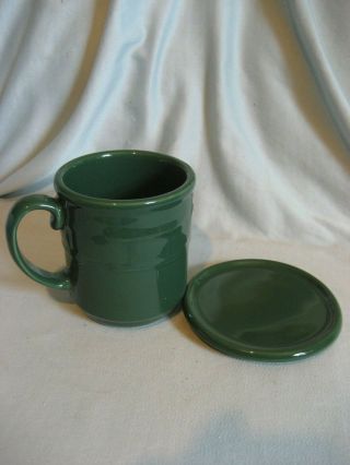 Longaberger Woven Traditions Dark Green 12oz Mug With Matching Coaster