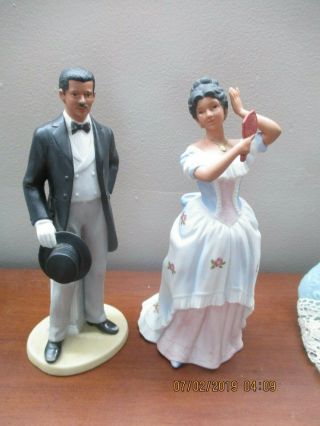 2 Homco Home Interiors Porcelain,  Victorian Lady And Man Figurine 1431
