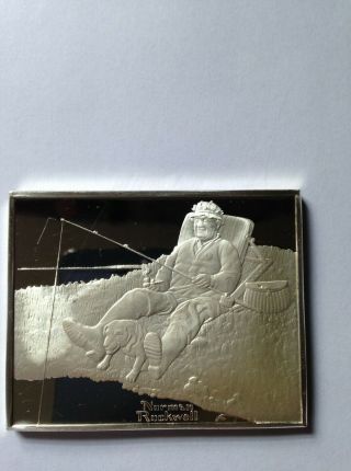 Norman Rockwell Fondest Memories 3 Oz.  925 Solid Sterling Silver Bar Day Off