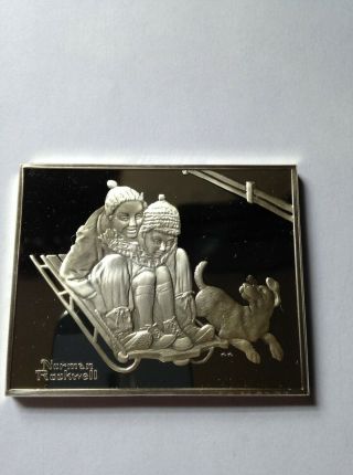 Norman Rockwell Fun On Hill Fondest Memories 3 Oz.  925 Solid Sterling Silver