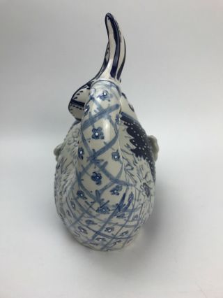 Blue Sky Clayworks BLUE WHITE KOI FISH Ceramic Tea Pot Heather Goldminc 2013 2