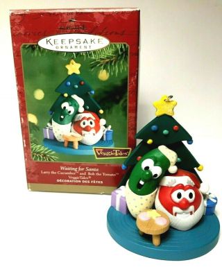 2001 Hallmark Veggietales,  Waiting For Santa,  Cartoon Christmas Ornament