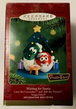 2001 Hallmark VeggieTales,  Waiting for Santa,  Cartoon Christmas Ornament 4