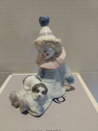 Lladro Clown & Puppy Figurine W Box