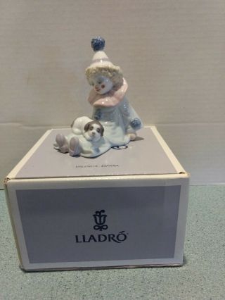 Lladro Clown & Puppy Figurine w Box 2