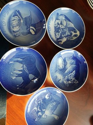 B G Copenhagen Porcelain Mothers Day Plates 5 1969 - 1973