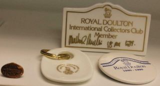 Royal Doulton International Collectors Club Plaque Key Chain Tie Tac & Pin