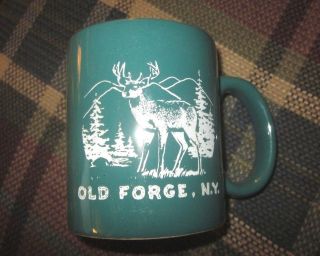 1 Pair Vintage Old Forge Ny Adirondack Country Souvenir Coffee Mugs