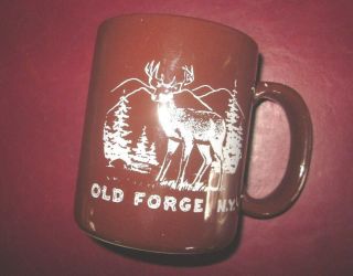 1 PAIR Vintage OLD FORGE NY Adirondack Country souvenir coffee mugs 2