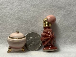 Arcadia Miniature Perfume Bottle And Powder Jar Salt And Pepper Shaker