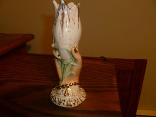 Vintage Ceramic Ladies Hand Vase Holding Tulip.  Pretty,  Different And Detailed