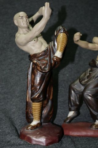 2Pc Set Chinese Kung Fu Shaolin Monk Mudman Martial Arts Figurine - Age unknown 4