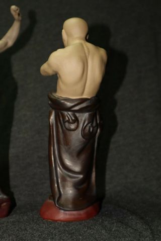 2Pc Set Chinese Kung Fu Shaolin Monk Mudman Martial Arts Figurine - Age unknown 6
