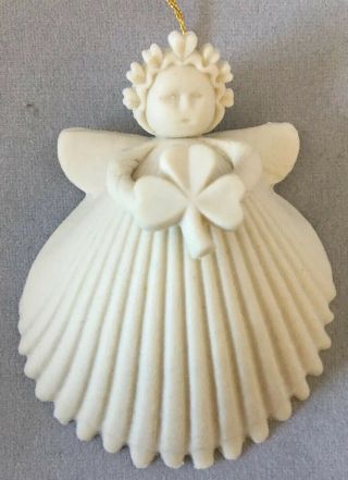 Margaret Furlong 2 " Shell Angel Ornament Shamrock 1993