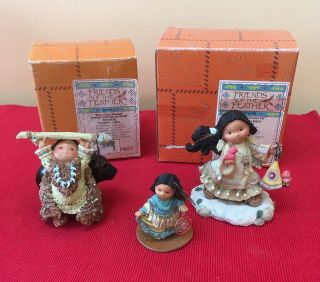 (3) Friends Of The Feather Enesco Bears Great Wisdom,  Dreams Fly & April