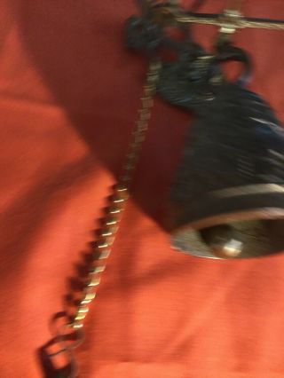 Vintage Decorative Ornate Brass Hanging Pull Chain Wall Mount Door Bell Knocker 5