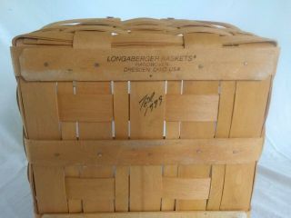Longaberger Small Picnic Basket with Lid and Trays 1999 6