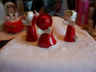 3 vintage 1950s Betty Grable like Christmas angel figurines Japan Fine Quality A 2