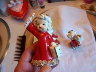 3 vintage 1950s Betty Grable like Christmas angel figurines Japan Fine Quality A 3