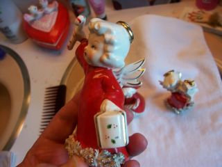 3 vintage 1950s Betty Grable like Christmas angel figurines Japan Fine Quality A 4