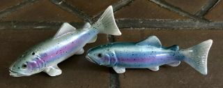 Fish Salt And Pepper Shakers Rainbow Trout Vintage Exco