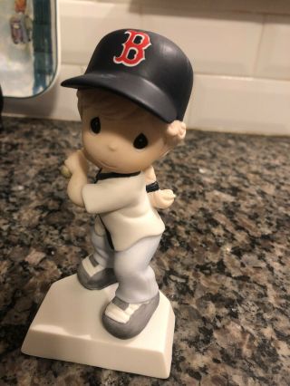 2010 Precious Moments " Swing For The Fences " Boston Red Sox Figurine.  Girl.