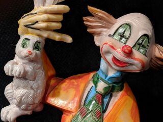 Vintage Fontanini Hand - Painted Clown With Carrera Marble Base,  Made In Italy.  ⏪⏪