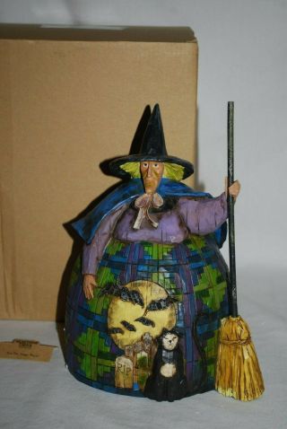 2004 Jim Shore 117678 " Let The Magic Begin " Halloween Witch With Bats/cats