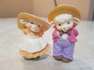 1986 Hallmark Merry Miniatures Boy Girl Lamb 2 " Darling