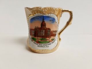 Wheelock? Peoria,  Il Souvenir Cup Court House &soldiers Monument - Made In Germany