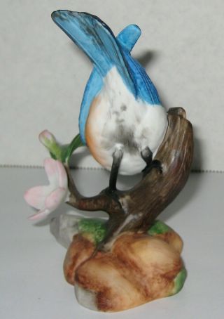 Eastern Bluebird Porcelain Figurine - Franklin Birds Blossoms of the World 4